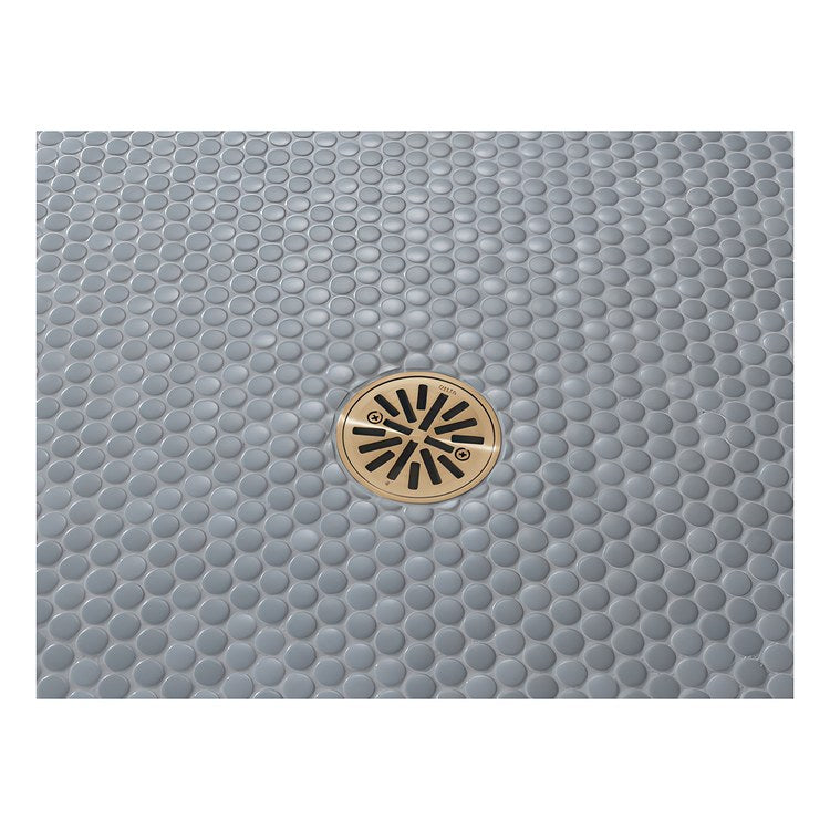 Shower Drain Tile-In Round 4 Inch Brilliance Champagne Bronze PVC/Brass - Image 2
