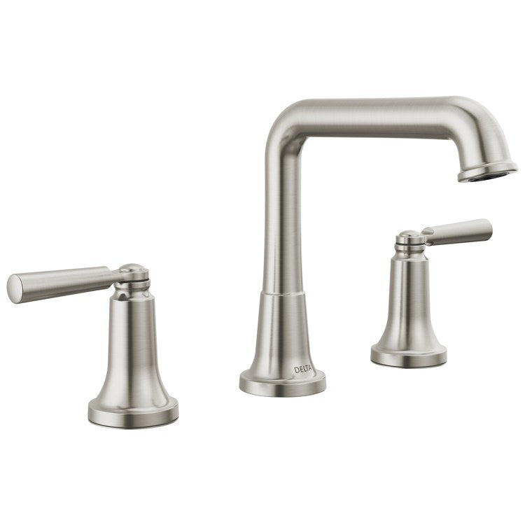 Lavatory Faucet Saylor Widespread 2 Lever ADA WaterSense Brilliance Stainless 1.2 Gallons per Minute 4-15/16 Inch - Image 1