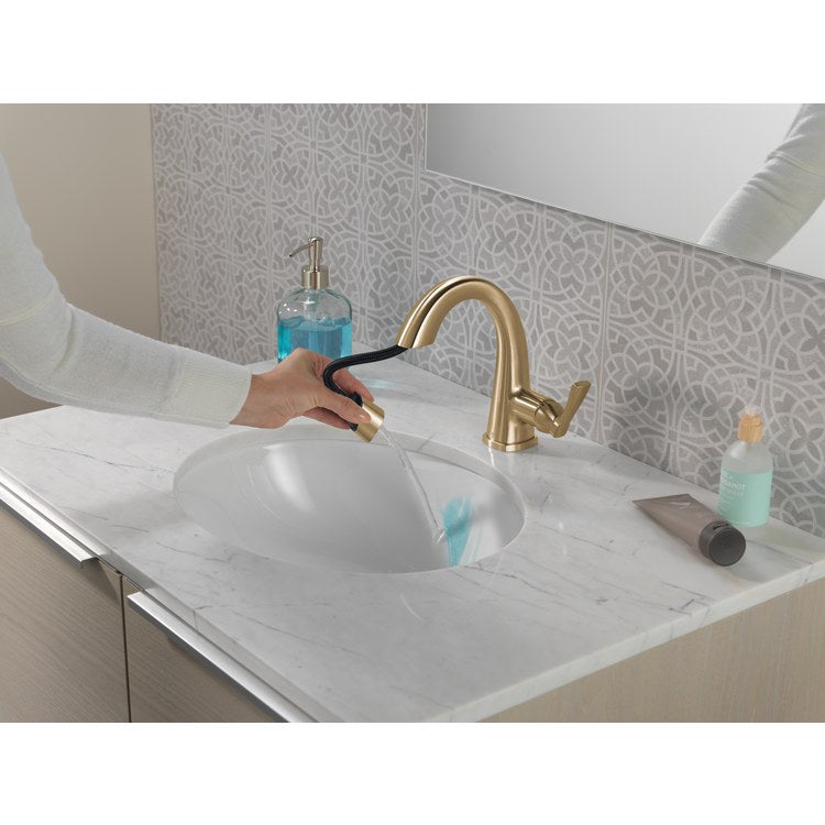 Lavatory Faucet Stryke 1 Lever ADA WaterSense/CALGreen Lumicoat Champagne Bronze 1.2 Gallons per Minute Deck Arc Metal Pop-Up 1/3 Hole - Image 2
