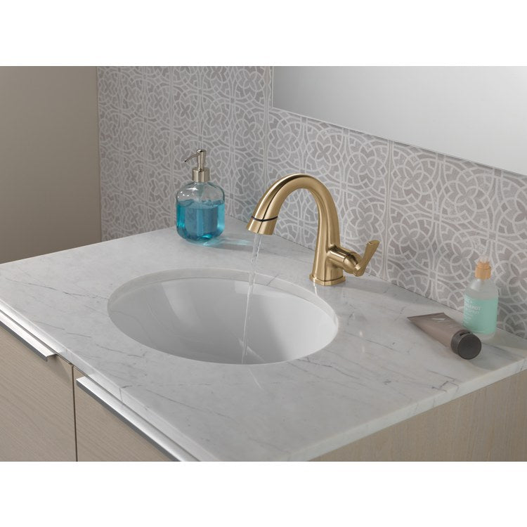 Lavatory Faucet Stryke 1 Lever ADA WaterSense/CALGreen Lumicoat Champagne Bronze 1.2 Gallons per Minute Deck Arc Metal Pop-Up 1/3 Hole - Image 3