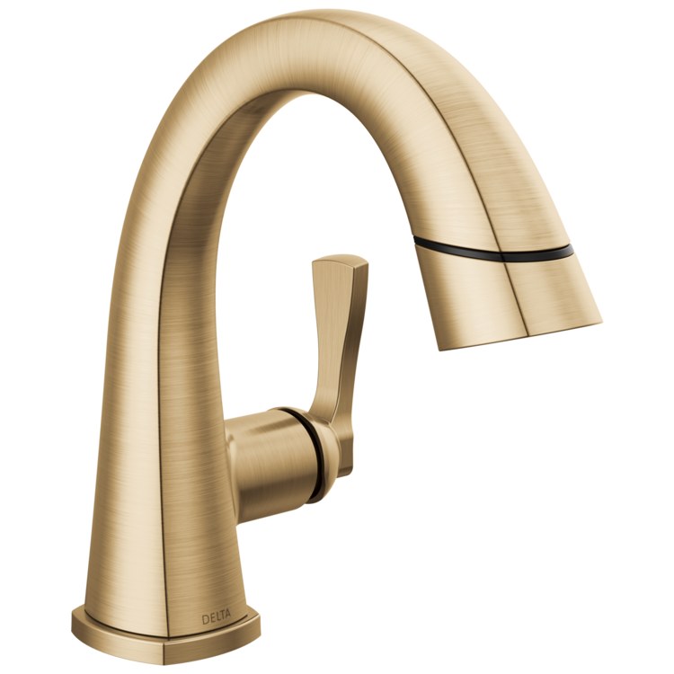 Lavatory Faucet Stryke 1 Lever ADA WaterSense/CALGreen Lumicoat Champagne Bronze 1.2 Gallons per Minute Deck Arc Metal Pop-Up 1/3 Hole - Image 1