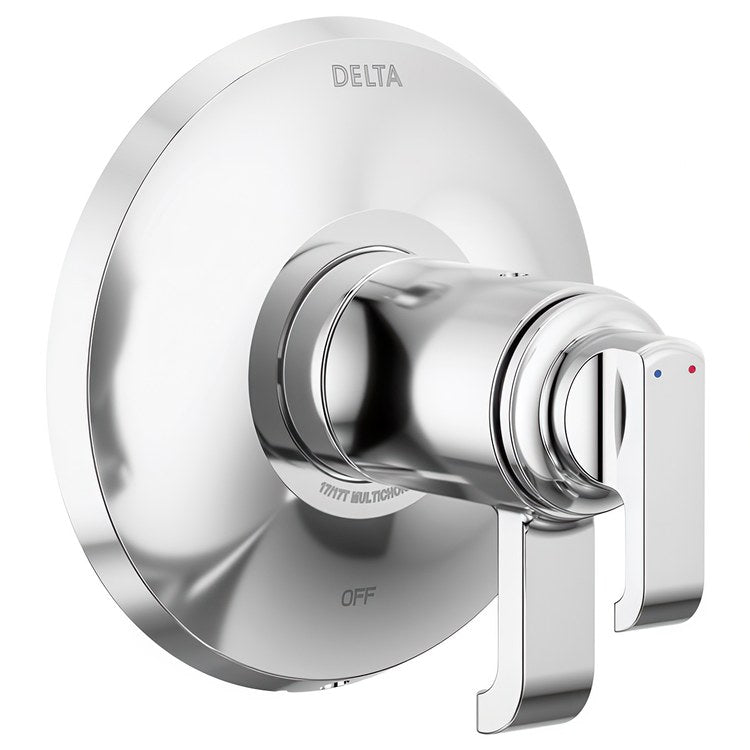 Thermostatic Valve Trim Tetra 17T Series Tempassure with Integrated Volume Control 2 Lever Lumicoat Chrome WaterSense ADA - Image 1