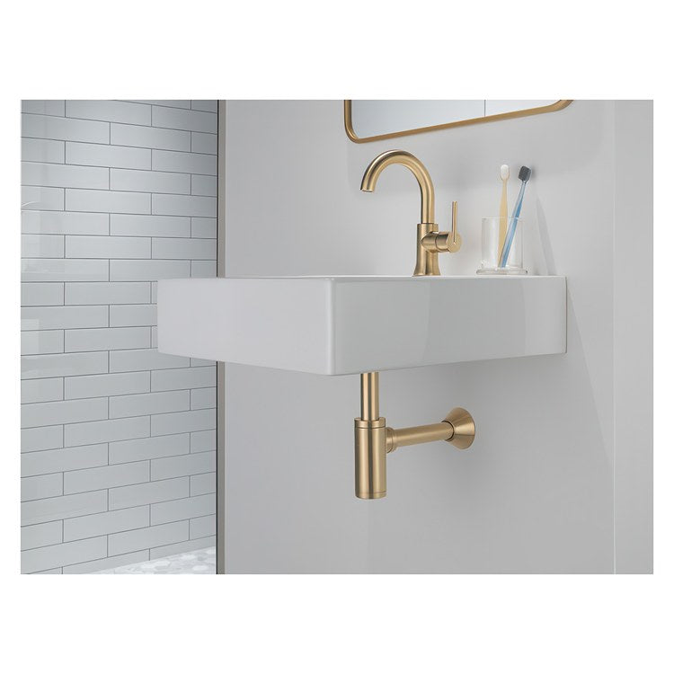 Bottle Trap Decorative P-Trap with 12 Inch Straight Arm 12 Inch Brass Brilliance Champagne Bronze - Image 2
