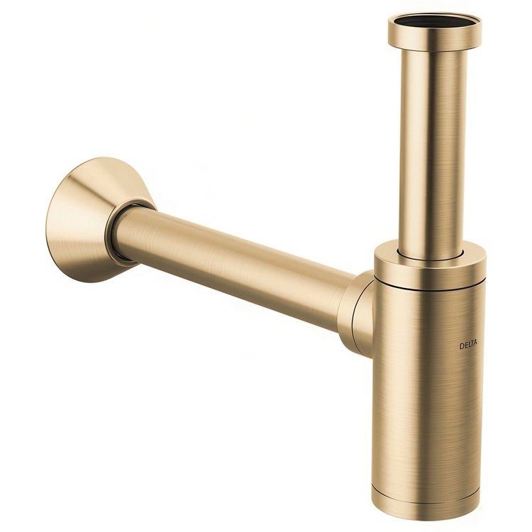 Bottle Trap Decorative P-Trap with 12 Inch Straight Arm 12 Inch Brass Brilliance Champagne Bronze