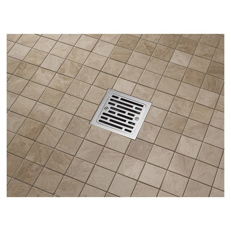 Shower Drain Tile-In Square 4 Inch Chrome PVC/Brass - Image 2
