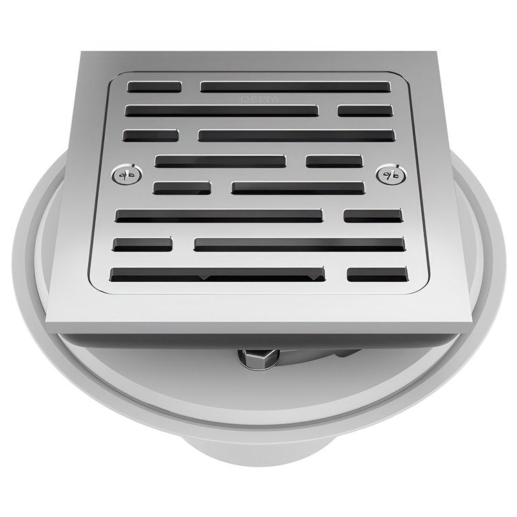 Shower Drain Tile-In Square 4 Inch Chrome PVC/Brass - Image 1