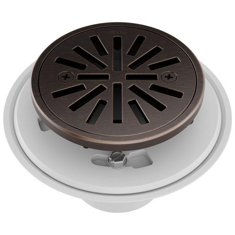 Shower Drain Tile-In Round 4 Inch Venetian Bronze PVC/Brass - Image 1