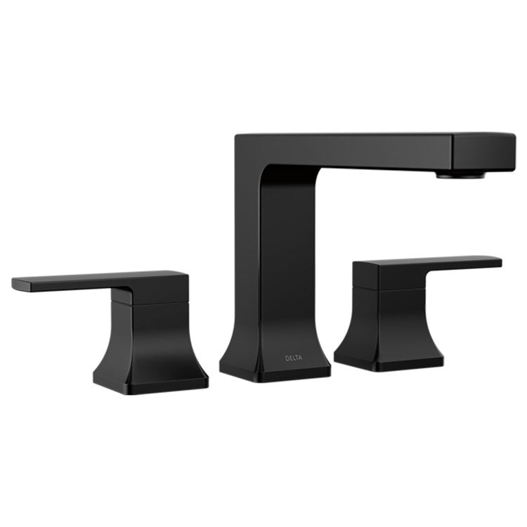 Roman Tub Trim Velum 2 Lever Matte Black ADA 10 to 16 Inch Spread 3 Hole 18 Gallons per Minute