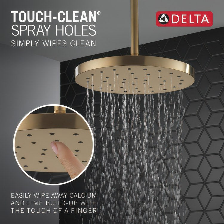 Showerhead Universal Showering Components 1 Functions Lumicoat Champagne Bronze 12 Inch 2.5 Gallons per Minute Round - Image 3