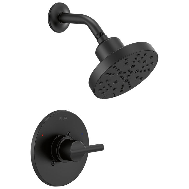 Shower Trim Nicoli Monitor 14 H2Okinetic 1 Lever Matte Black WaterSense ADA 1.75 Gallons per Minute 5 Function - Image 1