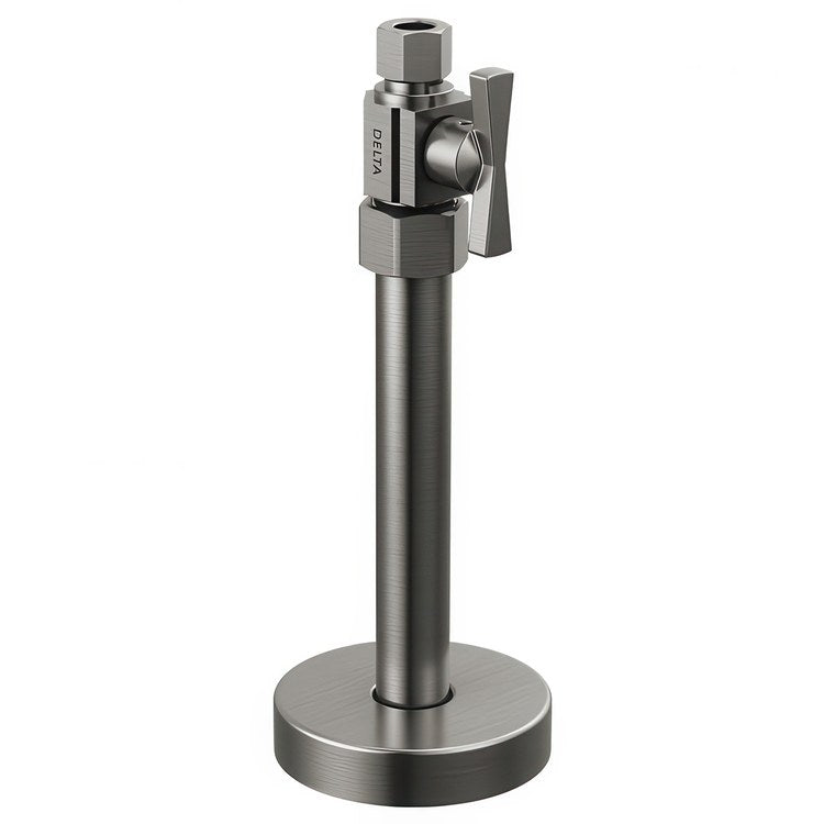 Stop Valve Straight Supply Transitional 1/2 x 3/8 Inch Brass Compression Cross Black Stainless
