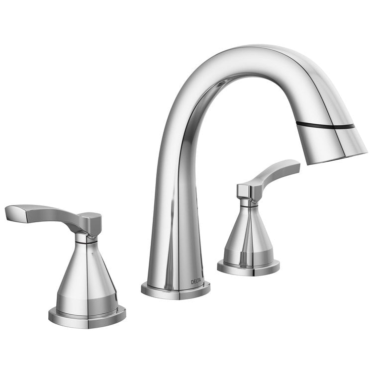 Lavatory Faucet Stryke Widespread 4 to 16 Inch Spread 2 Lever ADA WaterSense Lumicoat Chrome 1.2 Gallons per Minute Pop-Up 3 Hole - Image 1