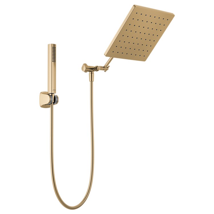 Handshower/Showerhead Combination Universal Raincan Champagne Bronze Adjustable Extension Arm - Image 1