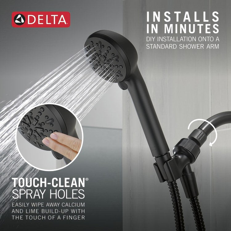 Handshower Universal Showering Matte Black WaterSense 2.5 Gallons per Minute 3-5/16 Inch - Image 3