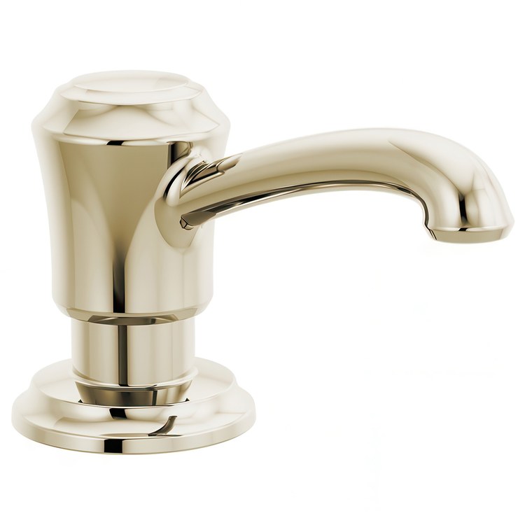 Soap Dispenser Cassidy Lumicoat Polished Nickel Deck Mount Metal Pump 13 Ounce 3-5/8 Inch - Image 1