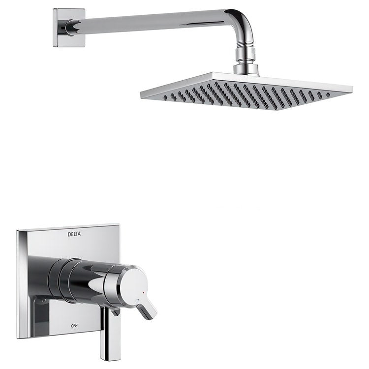 Shower Trim Pivotal 17T Series Tempassure H2Okinetic 2 Lever Lumicoat Chrome ADA 1.75 Gallons per Minute 1 Function Raincan for Requires MultiChoice Universal Rough-In Valve R10000 Series - Image 1