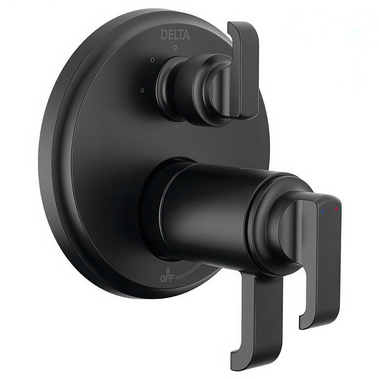 Diverter Trim Tetra 17T Series Tempassure Thermostatic Integrated 3 Functions Matte Black 3 Lever ADA for Rough-In Valve R22000 Not Included - Image 1