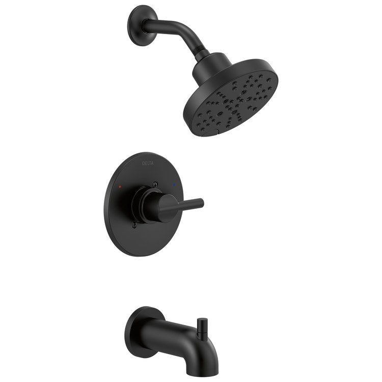 Tub and Shower Trim Monitor Nicoli 14 Series H2Okinetic 1 Lever Matte Black WaterSense ADA 1.75 Gallons per Minute - Image 1