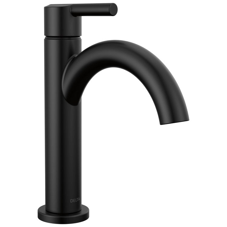 Lavatory Faucet Nicoli 1 Lever ADA WaterSense Matte Black 1.2 Gallons per Minute Deck Mount Fixed Pop-Up 1 Hole - Image 1