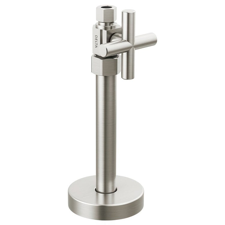 Stop Valve Angled Modern 1/2 x 3/8 Inch Brass Compression Cross Brilliance Stainless