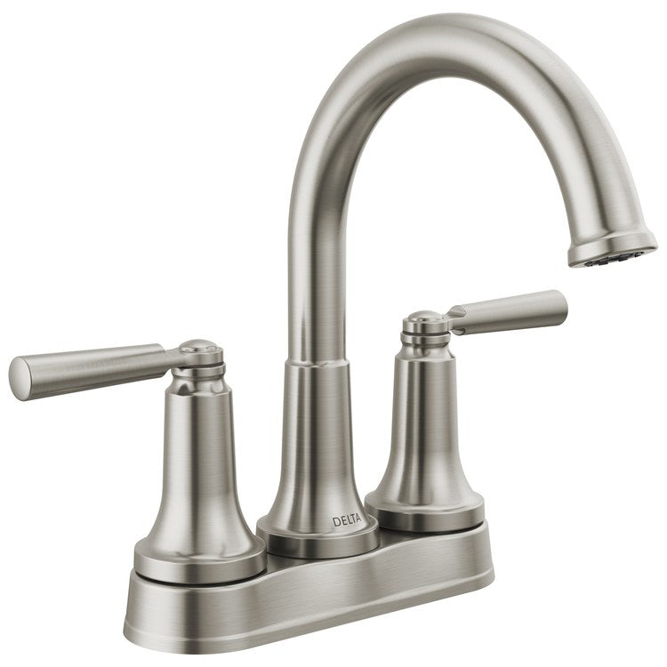 Lavatory Faucet Saylor Centerset 2 Lever ADA WaterSense Brilliance Stainless 1.2 Gallons per Minute Metal Pop-Up 5-3/8 Inch - Image 1