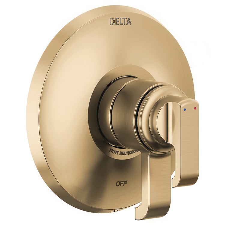 Pressure Balance Valve Trim Monitor Tetra 17 Series with Integrated Volume Control 2 Lever Lumicoat Champagne Bronze WaterSense ADA - Image 1