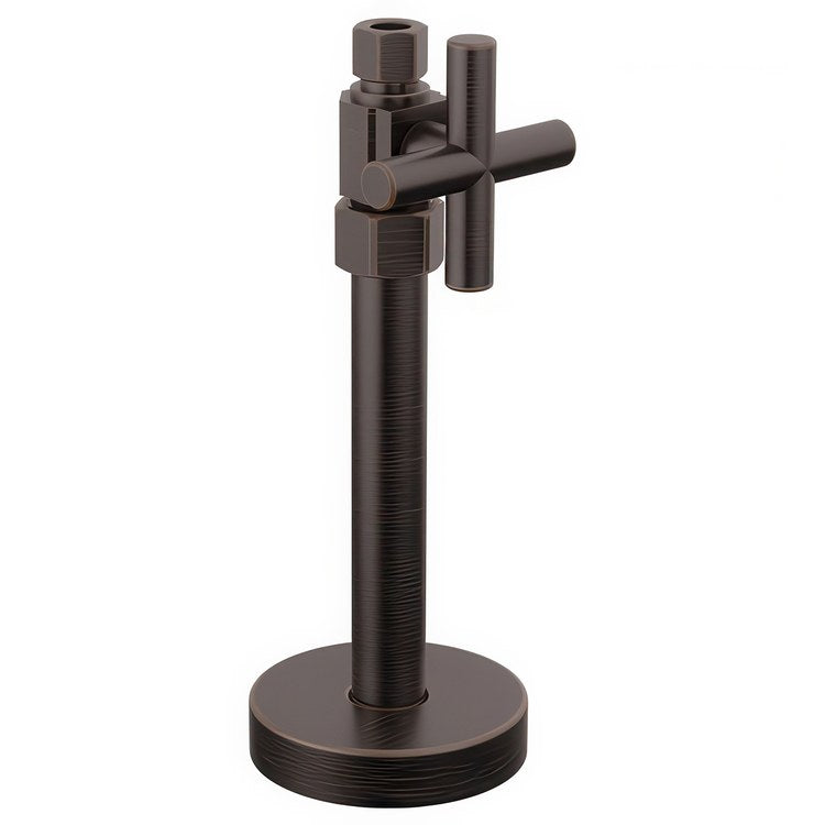 Stop Valve Straight Supply Modern 1/2 x 3/8 Inch Brass Compression Cross Venetian Bronze - Image 1