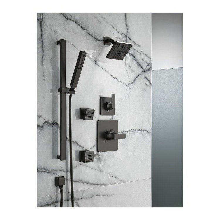 Diverter Trim Velum 6 Function 3 Port Matte Black 1 Lever - Image 2