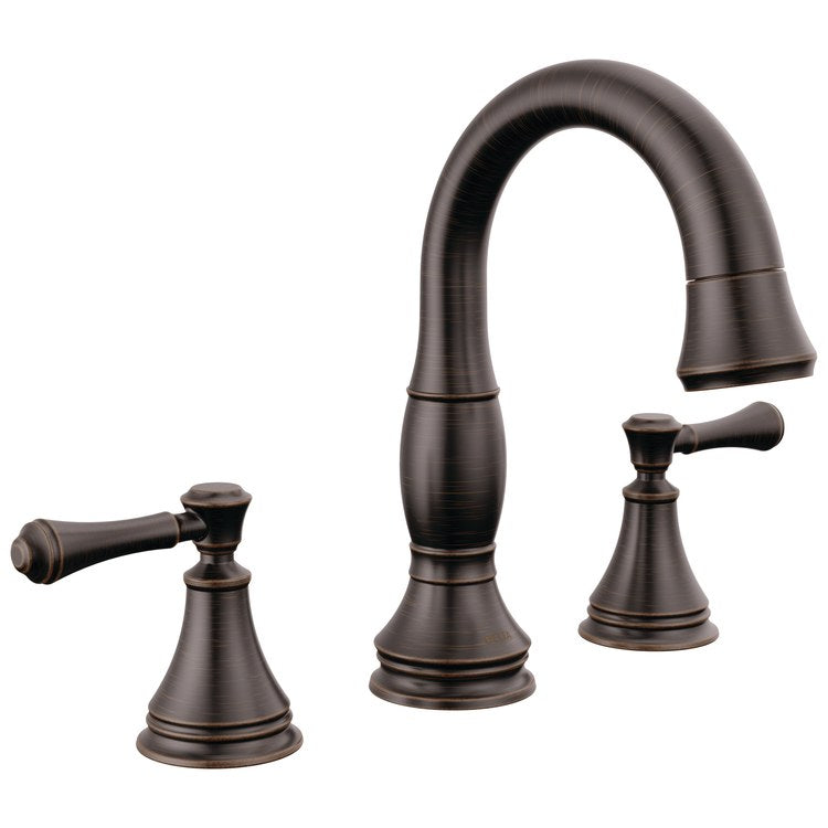 Lavatory Faucet Cassidy Widespread 6 to 16 Inch Spread 2 Lever ADA WaterSense Venetian Bronze 1.2 Gallons per Minute Deck Arc Metal Pop-Up 3 Hole MagnaTite - Image 1