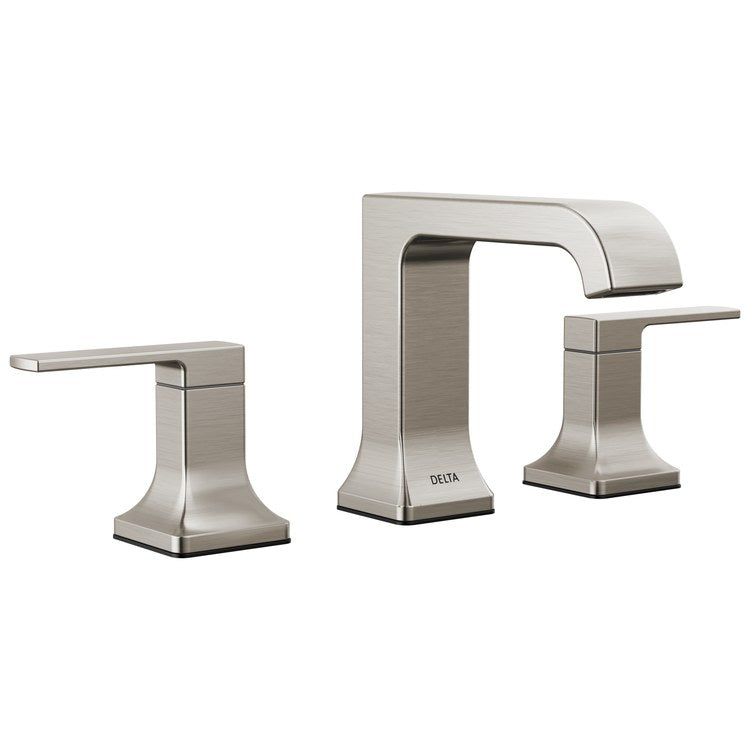 Lavatory Faucet Velum Widespread 6 To 16 Inch Spread 2 Lever ADA WaterSense Brilliance Stainless 1.2 Gallons per Minute Deck Metal Pop-Up 3 Hole Diamond Seal - Image 1