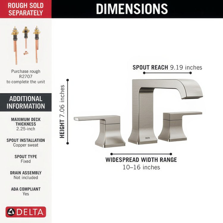 Roman Tub Trim Velum 2 Lever Brilliance Stainless ADA 10 To 16 Inch Spread 3 Hole for Rough-In R2707 - Image 3