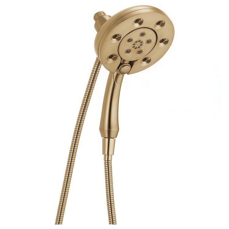 Handshower Combination Universal Showering H2Okinetic In2ition 2-In-1 4 Functions Lumicoat Champagne Bronze 5-11/16 Inch 1.75 Gallons per Minute