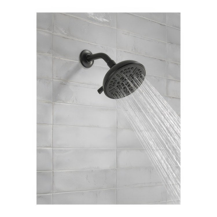 Showerhead Universal 8 Functions Matte Black 6 Inch 2.5 Gallons per Minute Touch-Clean - Image 2