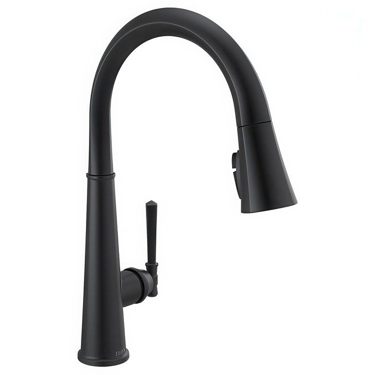Kitchen Faucet Emmeline Touchless 1 Lever ADA Matte Black 3 Function Pull Down Gooseneck 360 DEG Swivel 1/3 Hole Deck MagnaTite/TempSense/ShieldSpray 1.8 Gallons per Minute - Image 1