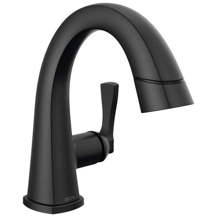 Lavatory Faucet Stryke 1 Lever ADA WaterSense/CALGreen Matte Black 1.2 Gallons per Minute Deck Arc Metal Pop-Up 1/3 Hole - Image 1