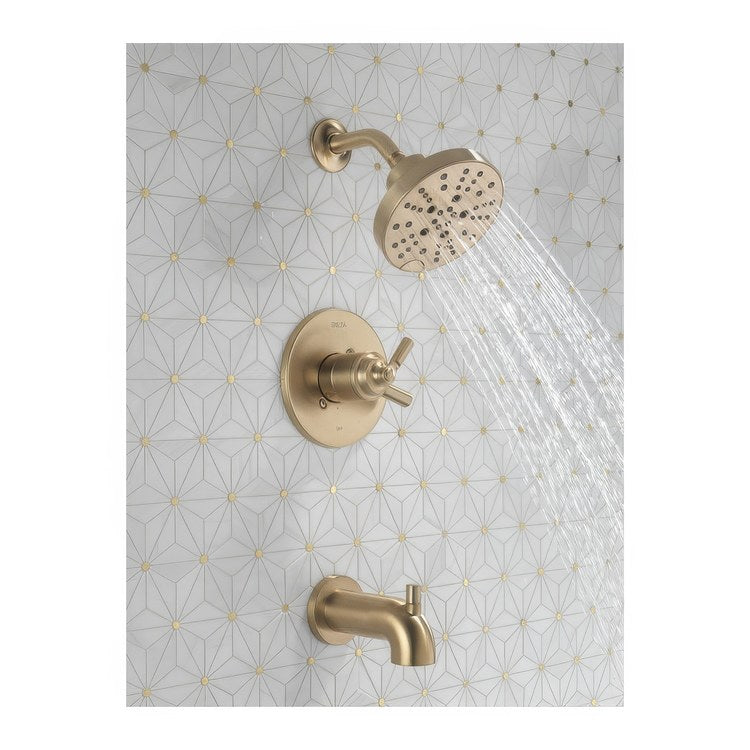 Tub and Shower Trim Monitor Saylor 17 Series In2ition 2 Lever Brilliance Champagne Bronze WaterSense ADA 1.75 Gallons per Minute - Image 2