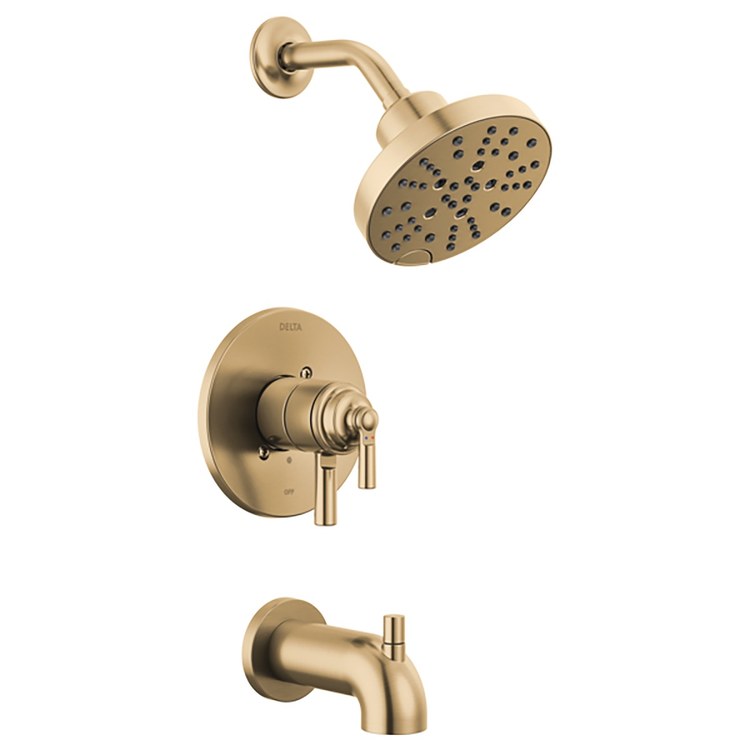 Tub and Shower Trim Monitor Saylor 17 Series In2ition 2 Lever Brilliance Champagne Bronze WaterSense ADA 1.75 Gallons per Minute - Image 1