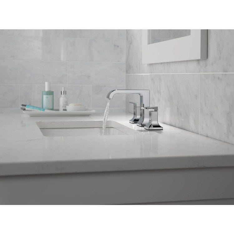 Lavatory Faucet Velum Widespread 6 To 16 Inch Spread 2 Lever ADA WaterSense Chrome 1.2 Gallons per Minute Deck Metal Pop-Up 3 Hole Diamond Seal - Image 3