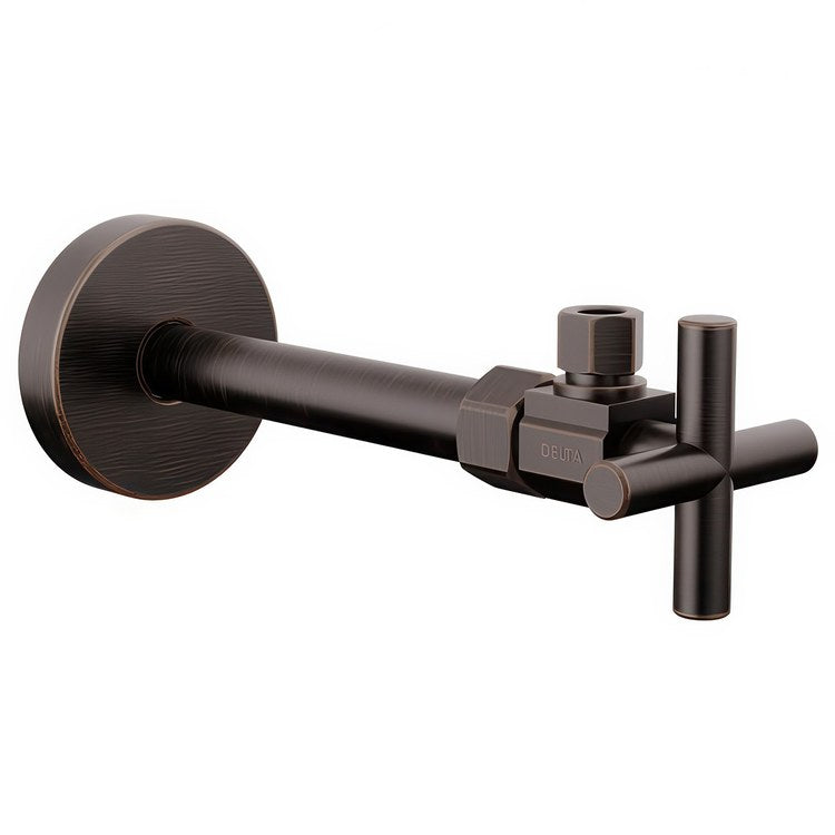 Stop Valve Angled Modern 1/2 x 3/8 Inch Brass Compression Cross Venetian Bronze
