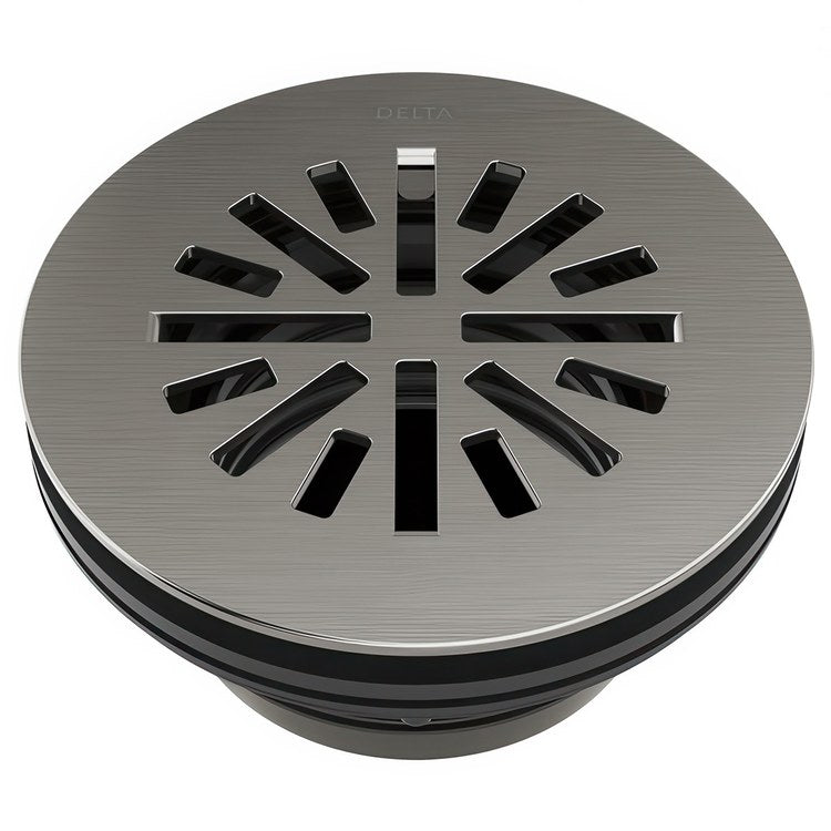 Shower Drain Tile-In Round 4 Inch Black Stainless PVC/Brass - Image 1