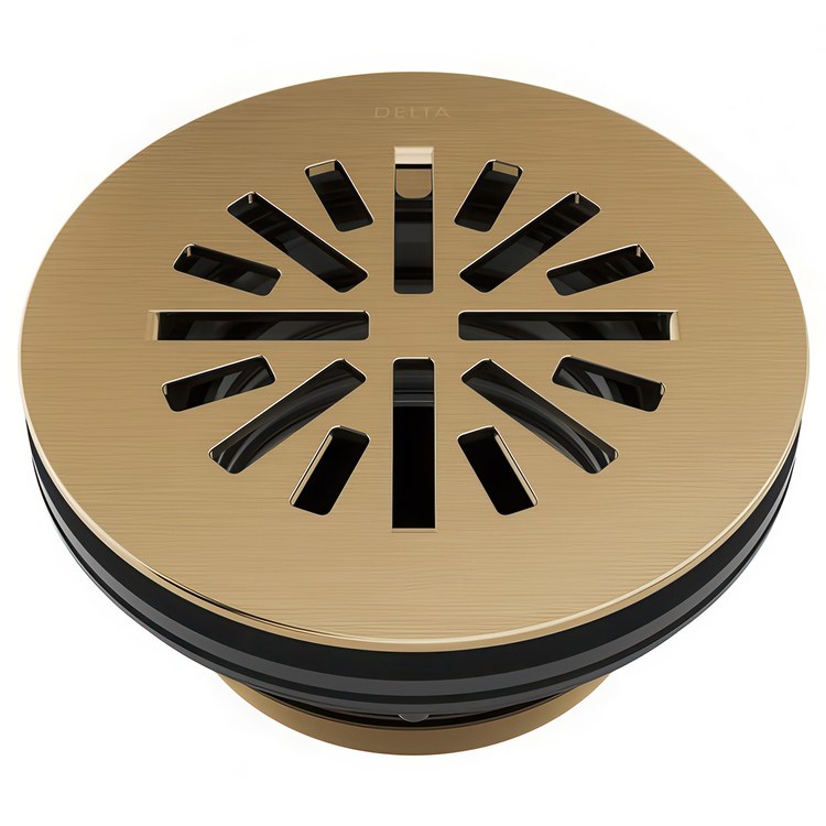 Shower Drain Prefab Round 4 Inch Brilliance Champagne Bronze Brass - Image 1