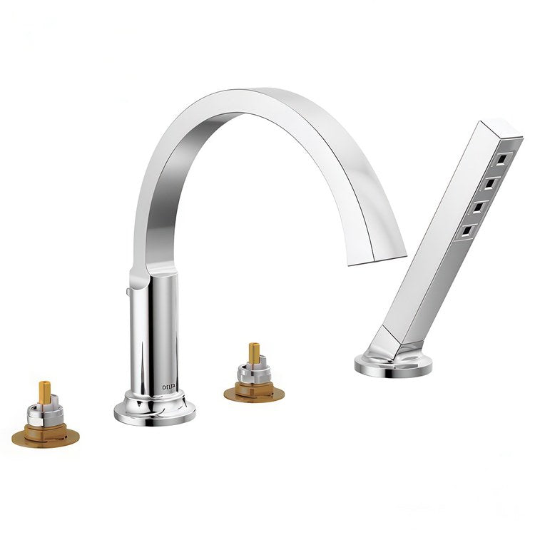 Roman Tub Trim Tetra Less Handle Lumicoat Chrome WaterSense ADA 8 to 16 Inch Spread 3 Hole 18 Gallons per Minute - Image 1