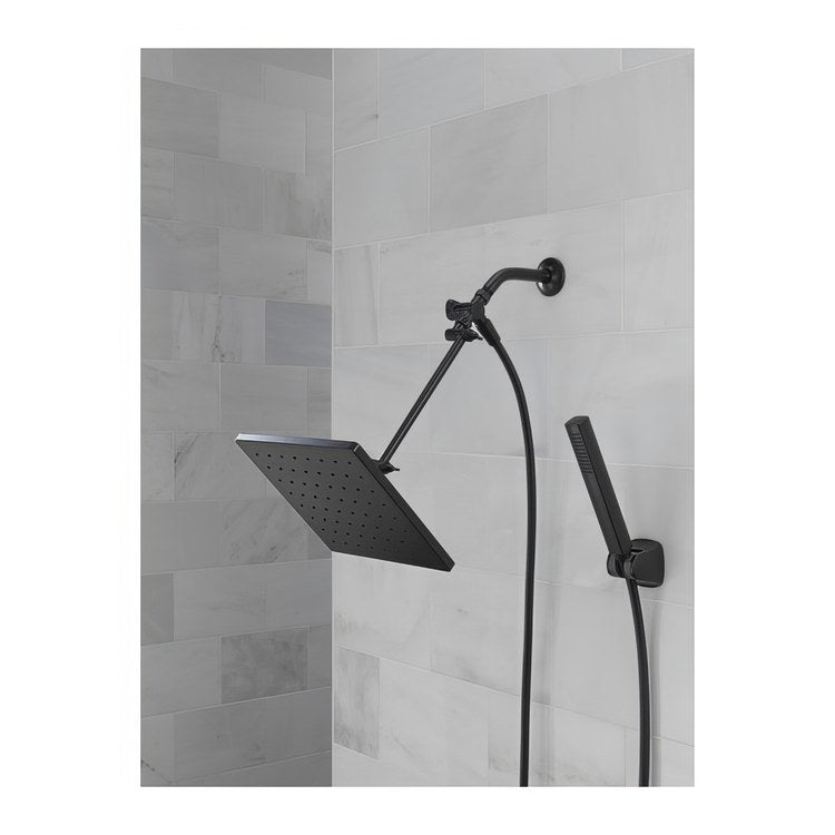 Handshower/Showerhead Combination Universal Raincan Matte Black Adjustable Extension Arm - Image 3