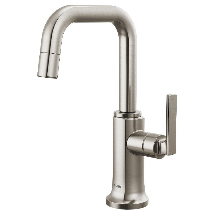 Beverage Faucet Kintsu 1 Lever Lumicoat Stainless Square 360 DEG Swivel 1 Hole Diamond Seal 1.5 Gallons per Minute - Image 1