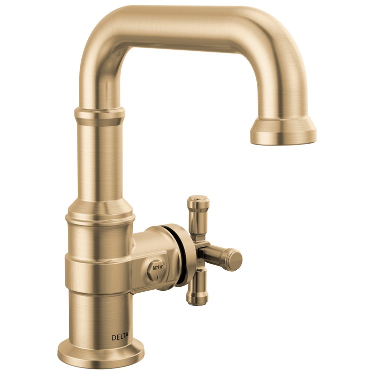 Lavatory Faucet Broderick 1 Cross WaterSense Lumicoat Champagne Bronze 1.2 Gallons per Minute Deck Pop-Up 1 Hole - Image 1