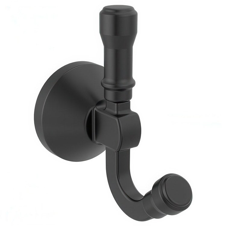 Robe Hook Broderick Double Matte Black 2-15/16 Inch Wall Mount