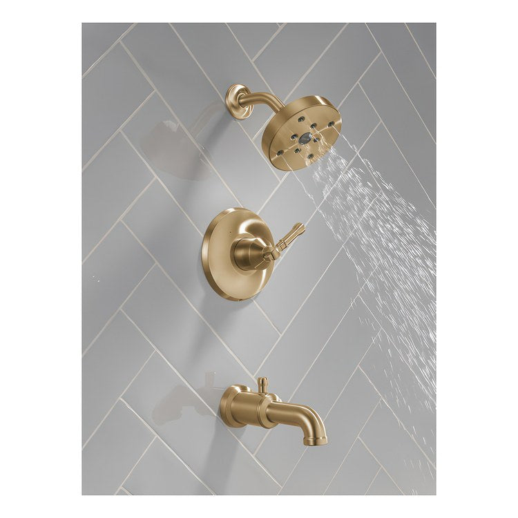 Tub and Shower Trim Broderick 17T 1 Lever Lumicoat Champagne Bronze ADA 1.75 Gallons per Minute - Image 2