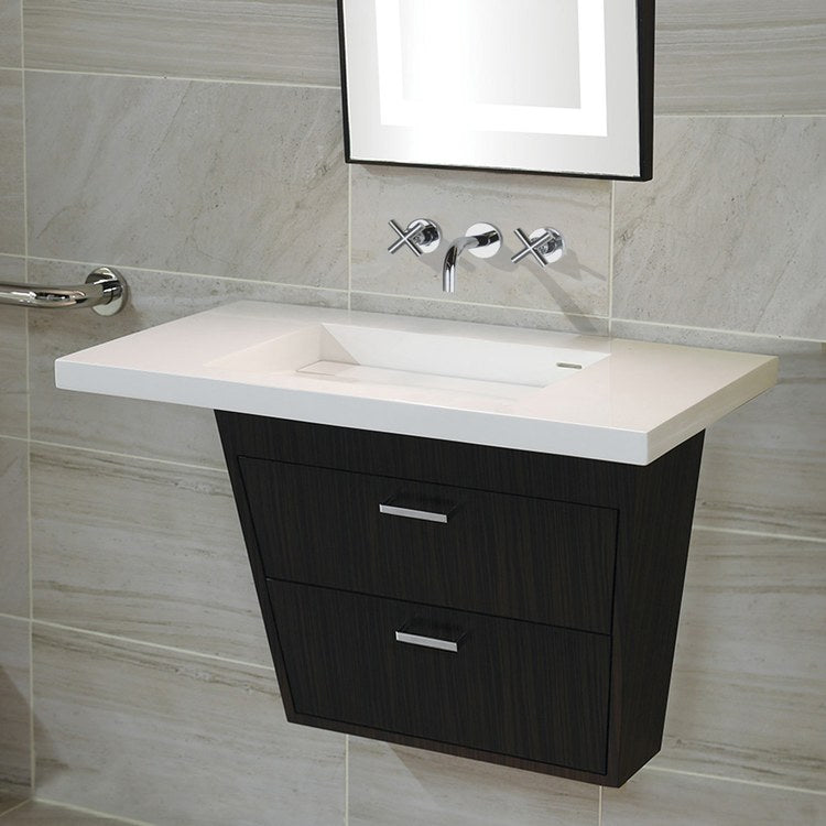 Libera 25-3/4" Wall-Mount Vanity without Top - Matte White - Image 1