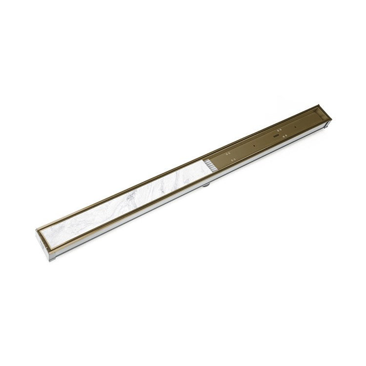 STIF65 60" Site Sizeable Linear Drain Kit with Tile Insert Frame - Bronze Stainless Steel/PVC - Image 1