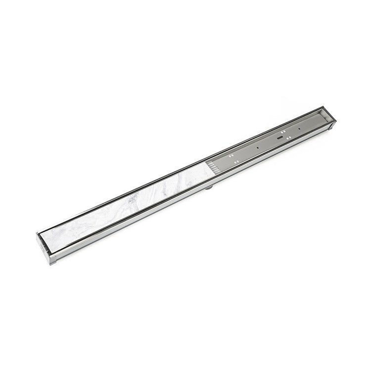 STIF65 60" Site Sizeable Linear Drain Kit with Tile Insert Frame - Satin Stainless Steel/PVC - Image 1